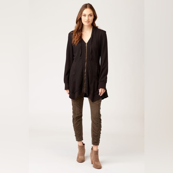 XCVI Fleece Mercantile Zip Jacket, Black - Picture 2 of 3